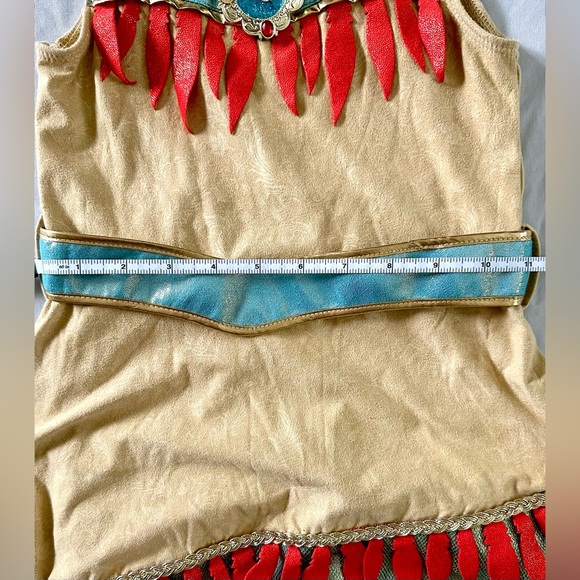 Disney Pocahontas Girls Princess Halloween Costume Dress & Arm Bands – Size 5/6 - Picture 8 of 9